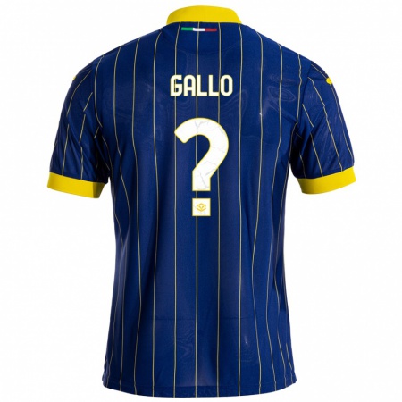 Kandiny Enfant Maillot Alessio Gallo #0 Bleu Jaune Tenues Domicile 2024/25 T-Shirt