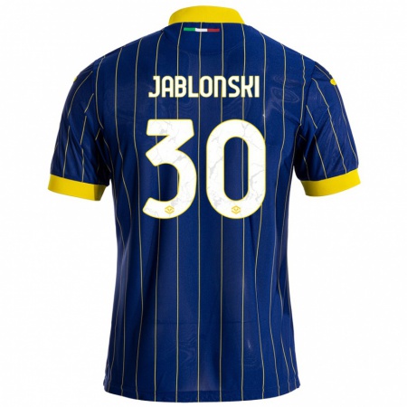 Kandiny Enfant Maillot Darvin Jablonski #30 Bleu Jaune Tenues Domicile 2024/25 T-Shirt