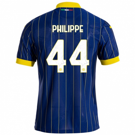 Kandiny Enfant Maillot Mathis Philippe #44 Bleu Jaune Tenues Domicile 2024/25 T-Shirt