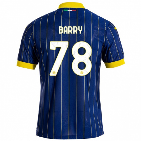 Kandiny Enfant Maillot Oumar Barry #78 Bleu Jaune Tenues Domicile 2024/25 T-Shirt