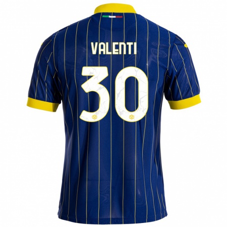 Kandiny Enfant Maillot Francesco Valenti #30 Bleu Jaune Tenues Domicile 2024/25 T-Shirt