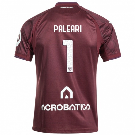 Kandiny Enfant Maillot Alberto Paleari #1 Bordeaux Blanc Tenues Domicile 2024/25 T-Shirt