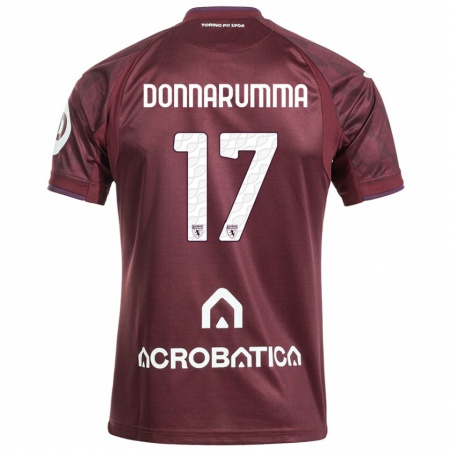 Kandiny Enfant Maillot Antonio Donnarumma #17 Bordeaux Blanc Tenues Domicile 2024/25 T-Shirt