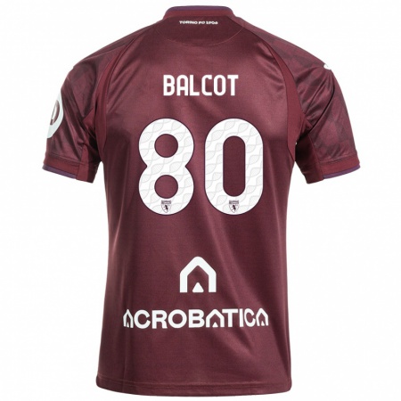 Kandiny Enfant Maillot Côme Bianay Balcot #80 Bordeaux Blanc Tenues Domicile 2024/25 T-Shirt