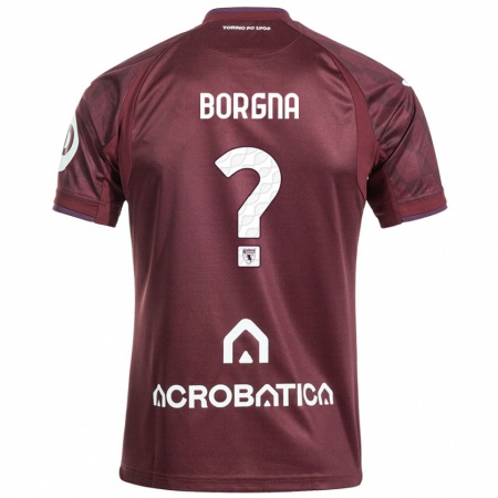 Kandiny Enfant Maillot Federico Borgna #0 Bordeaux Blanc Tenues Domicile 2024/25 T-Shirt