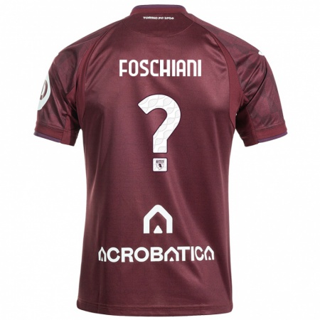 Kandiny Enfant Maillot Francesco Foschiani #0 Bordeaux Blanc Tenues Domicile 2024/25 T-Shirt