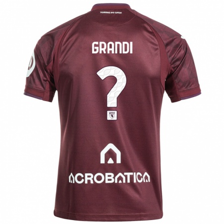 Kandiny Enfant Maillot Lorenzo Grandi #0 Bordeaux Blanc Tenues Domicile 2024/25 T-Shirt