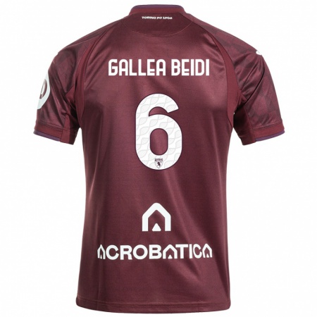 Kandiny Enfant Maillot Francesco Gallea Beidi #6 Bordeaux Blanc Tenues Domicile 2024/25 T-Shirt