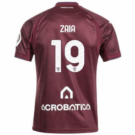 Kandiny Enfant Maillot Edoardo Zaia #19 Bordeaux Blanc Tenues Domicile 2024/25 T-Shirt