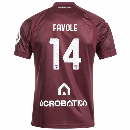 Kandiny Enfant Maillot Annalisa Favole #14 Bordeaux Blanc Tenues Domicile 2024/25 T-Shirt