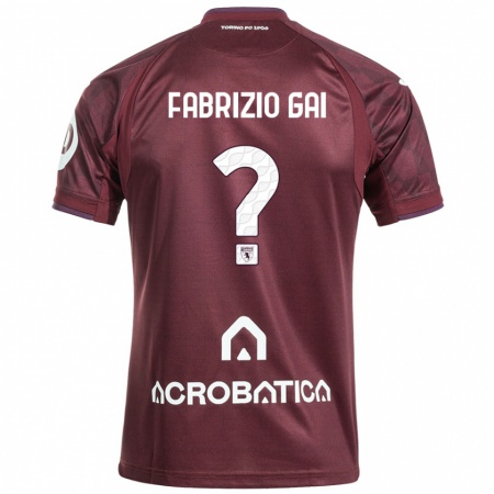 Kandiny Enfant Maillot Fabrizio Gai #0 Bordeaux Blanc Tenues Domicile 2024/25 T-Shirt