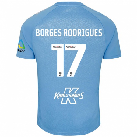 Kandiny Enfant Maillot Raphael Borges Rodrigues #17 Bleu Blanc Tenues Domicile 2024/25 T-Shirt