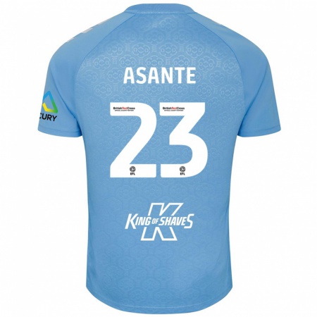 Kandiny Enfant Maillot Brandon Thomas-Asante #23 Bleu Blanc Tenues Domicile 2024/25 T-Shirt