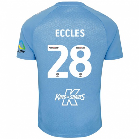 Kandiny Enfant Maillot Josh Eccles #28 Bleu Blanc Tenues Domicile 2024/25 T-Shirt