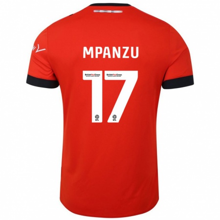 Kandiny Enfant Maillot Pelly Ruddock Mpanzu #17 Orange Noir Tenues Domicile 2024/25 T-Shirt