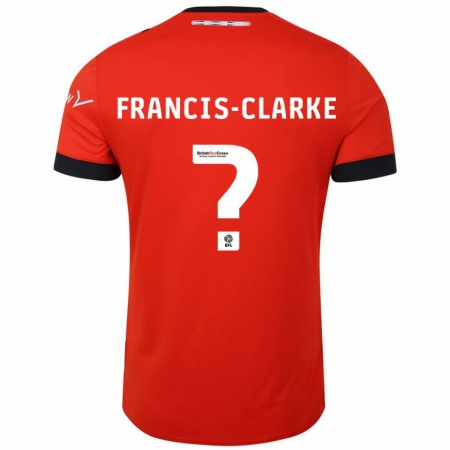 Kandiny Enfant Maillot Aidan Francis-Clarke #0 Orange Noir Tenues Domicile 2024/25 T-Shirt