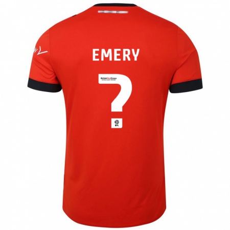 Kandiny Enfant Maillot Charlie Emery #0 Orange Noir Tenues Domicile 2024/25 T-Shirt