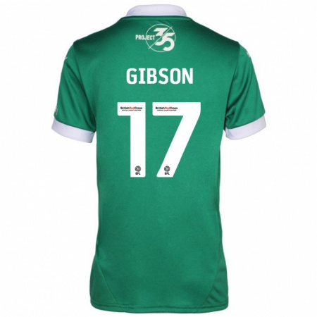 Kandiny Enfant Maillot Lewis Gibson #17 Vert Blanc Tenues Domicile 2024/25 T-Shirt