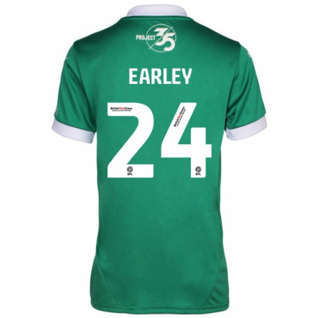 Kandiny Enfant Maillot Saxon Earley #24 Vert Blanc Tenues Domicile 2024/25 T-Shirt