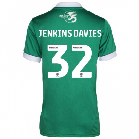 Kandiny Enfant Maillot Will Jenkins-Davies #32 Vert Blanc Tenues Domicile 2024/25 T-Shirt