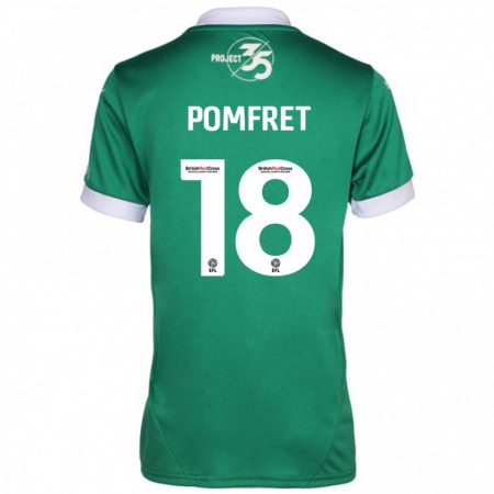 Kandiny Enfant Maillot Taya Pomfret #18 Vert Blanc Tenues Domicile 2024/25 T-Shirt