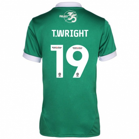 Kandiny Enfant Maillot Tyreik Wright #19 Vert Blanc Tenues Domicile 2024/25 T-Shirt