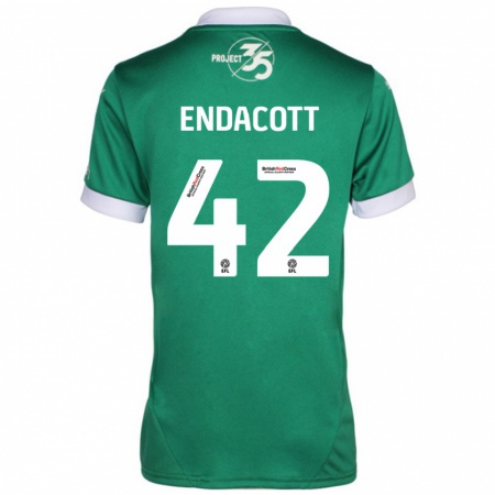 Kandiny Enfant Maillot Jack Endacott #42 Vert Blanc Tenues Domicile 2024/25 T-Shirt