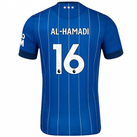 Kandiny Enfant Maillot Ali Al-Hamadi #16 Bleu Marine Tenues Domicile 2024/25 T-Shirt