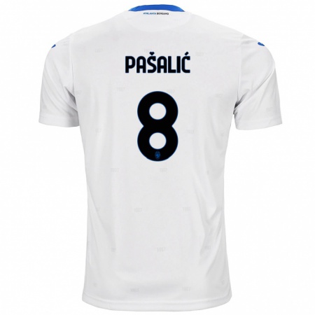 Kandiny Enfant Maillot Mario Pasalic #8 Blanc Tenues Extérieur 2024/25 T-Shirt