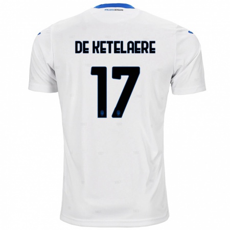 Kandiny Enfant Maillot Charles De Ketelaere #17 Blanc Tenues Extérieur 2024/25 T-Shirt