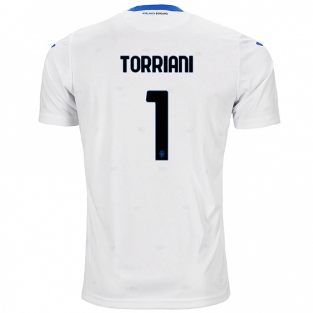 Kandiny Enfant Maillot Andrea Torriani #1 Blanc Tenues Extérieur 2024/25 T-Shirt