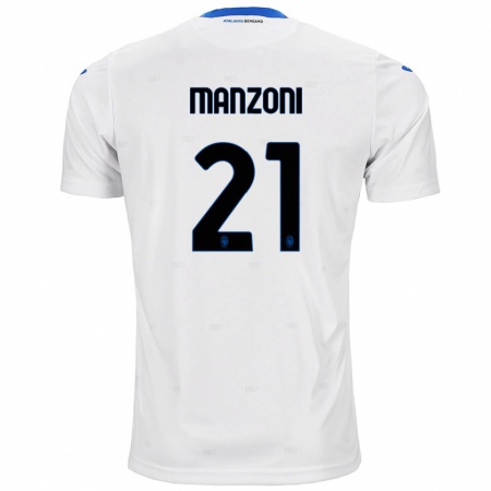 Kandiny Enfant Maillot Alberto Manzoni #21 Blanc Tenues Extérieur 2024/25 T-Shirt