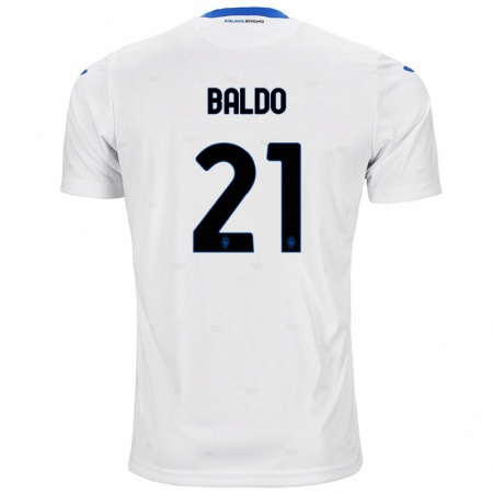 Kandiny Enfant Maillot Nicolò Baldo #21 Blanc Tenues Extérieur 2024/25 T-Shirt