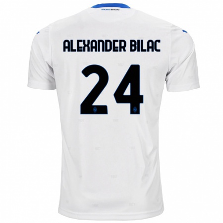 Kandiny Enfant Maillot Max Alexander Bilac #24 Blanc Tenues Extérieur 2024/25 T-Shirt