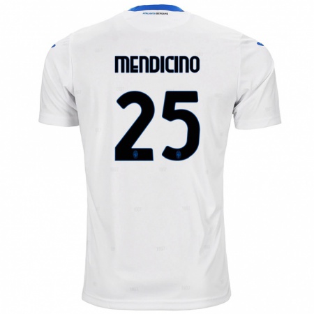 Kandiny Enfant Maillot Leonardo Mendicino #25 Blanc Tenues Extérieur 2024/25 T-Shirt