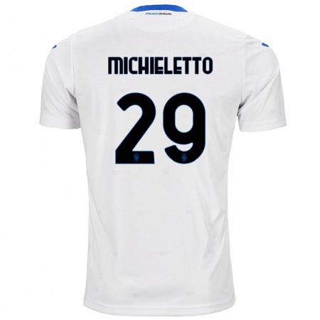 Kandiny Enfant Maillot Andrea Michieletto #29 Blanc Tenues Extérieur 2024/25 T-Shirt