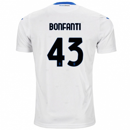 Kandiny Enfant Maillot Giovanni Bonfanti #43 Blanc Tenues Extérieur 2024/25 T-Shirt