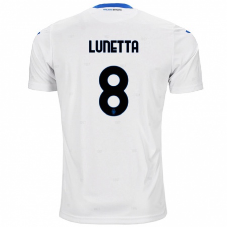 Kandiny Enfant Maillot Gabriel Lunetta #8 Blanc Tenues Extérieur 2024/25 T-Shirt