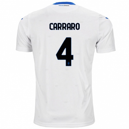 Kandiny Enfant Maillot Marco Carraro #4 Blanc Tenues Extérieur 2024/25 T-Shirt