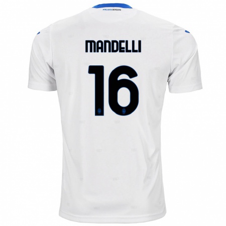 Kandiny Enfant Maillot Giulia Mandelli #16 Blanc Tenues Extérieur 2024/25 T-Shirt