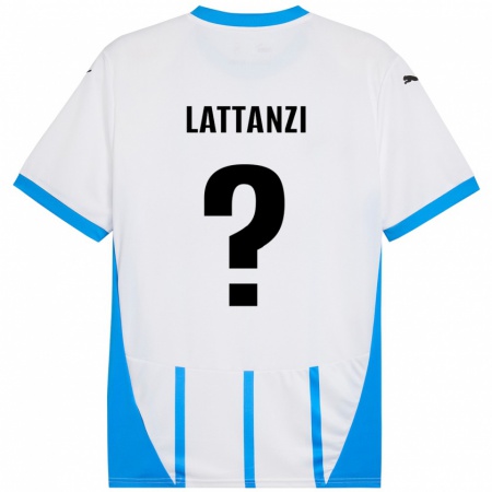 Kandiny Enfant Maillot Luca Lattanzi #0 Blanc Bleu Tenues Extérieur 2024/25 T-Shirt