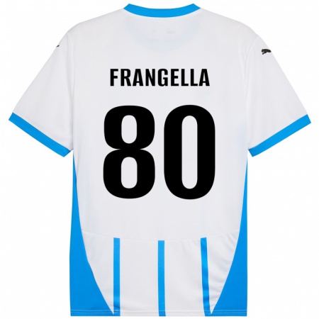 Kandiny Enfant Maillot Christian Frangella #80 Blanc Bleu Tenues Extérieur 2024/25 T-Shirt