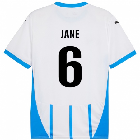 Kandiny Enfant Maillot Refiloe Jane #6 Blanc Bleu Tenues Extérieur 2024/25 T-Shirt