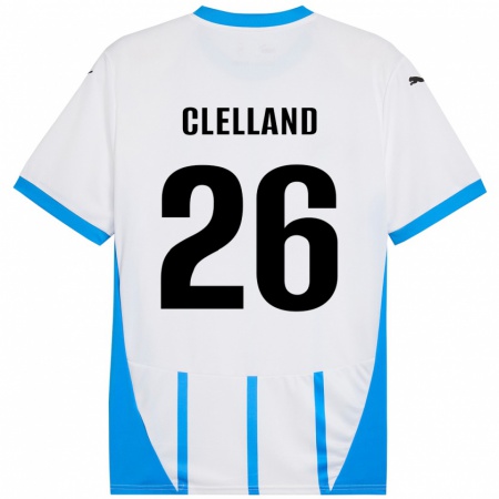 Kandiny Enfant Maillot Lana Clelland #26 Blanc Bleu Tenues Extérieur 2024/25 T-Shirt