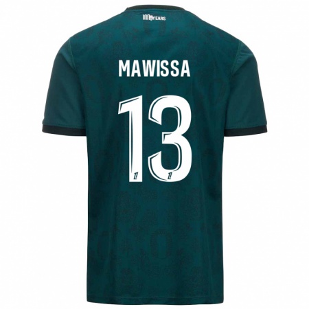 Kandiny Enfant Maillot Christian Mawissa #13 Vert Foncé Tenues Extérieur 2024/25 T-Shirt