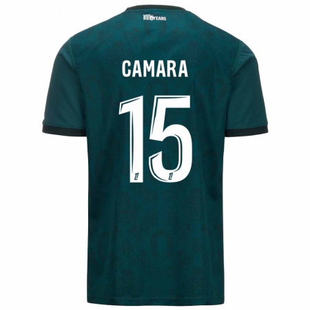 Kandiny Enfant Maillot Lamine Camara #15 Vert Foncé Tenues Extérieur 2024/25 T-Shirt