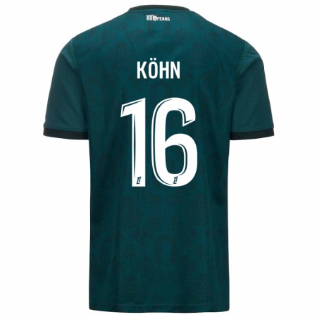 Kandiny Enfant Maillot Philipp Köhn #16 Vert Foncé Tenues Extérieur 2024/25 T-Shirt