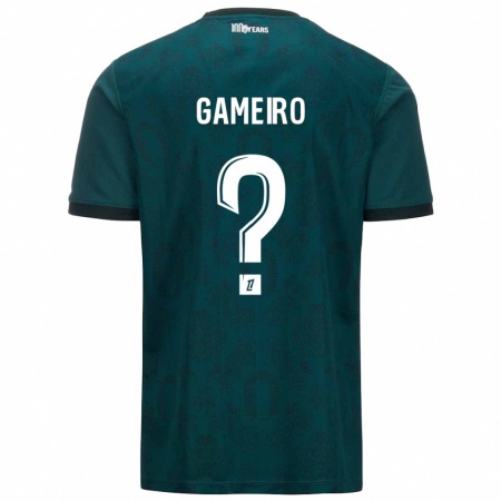 Kandiny Enfant Maillot Benoît Gameiro #0 Vert Foncé Tenues Extérieur 2024/25 T-Shirt