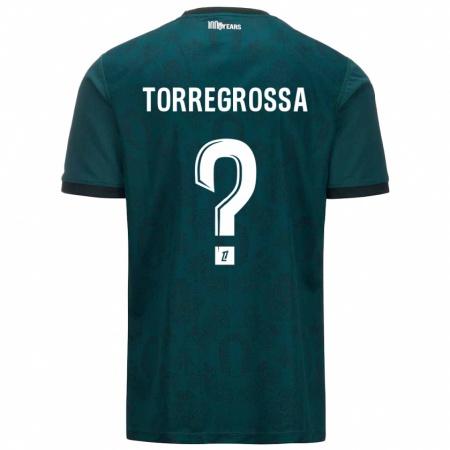 Kandiny Enfant Maillot Hugo Torregrossa #0 Vert Foncé Tenues Extérieur 2024/25 T-Shirt