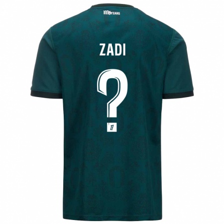 Kandiny Enfant Maillot Alain Zadi #0 Vert Foncé Tenues Extérieur 2024/25 T-Shirt